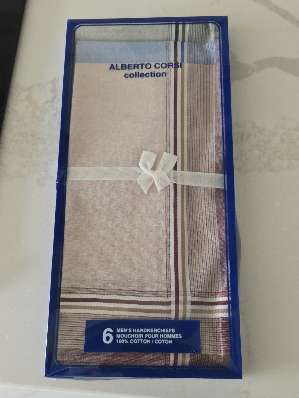 NWT Alberto Corsi Collection 6 Pack Cotton Handkerchiefs